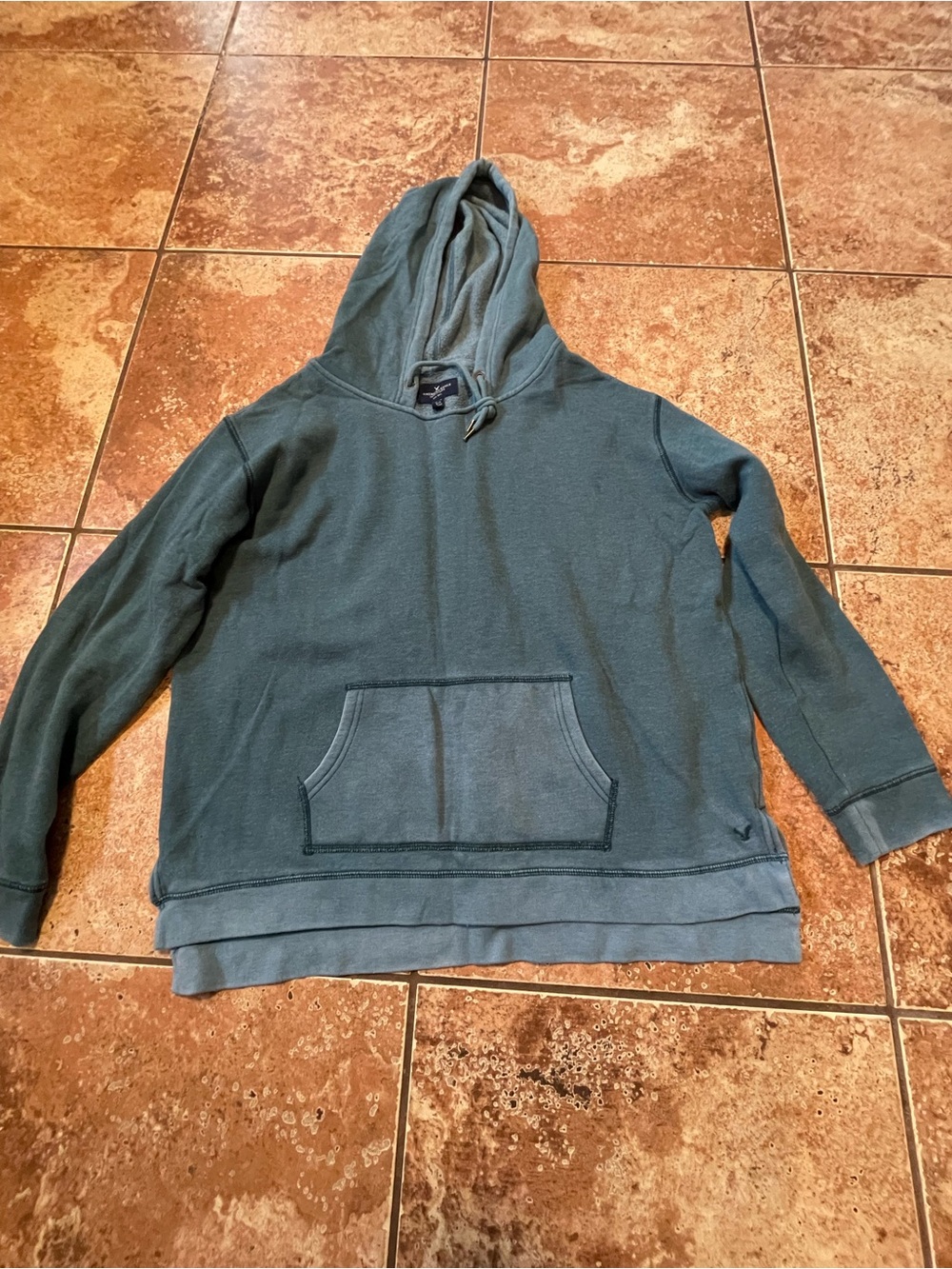 American Eagle Outfitters Blue Fleece Pullover Hoodie in XL